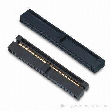 IDC Socket Connectors, 1.27 x 2.54mm with Current Rating of 1A and 500V AC, PBT Insulator